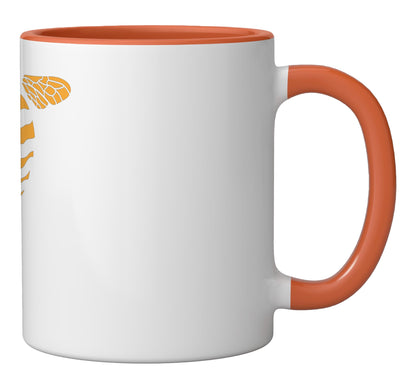 Halloween Bee Bumble Honey Bugs Lazy Easy Costume Ceramic Mug, Orange/White