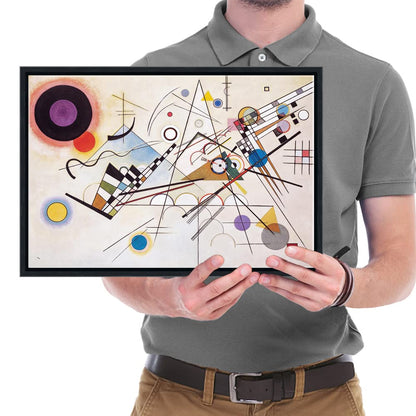 Wieco Art Framed Canvas Wall Art Composition VII, 1913 by Wassily Kandinsky Classic Abstract Famous Paintings Reproductions Canvas Wall Art for Home Decoration