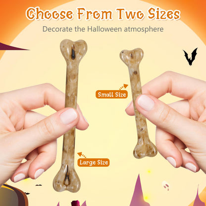 Homoyoyo Fake Bones: 20pcs Skeleton Simulation Bones Plastic Mini Skeleton Charms with Holes for Stringing DIY Crafts Halloween Decoration Small Scene Props Multi-Functional Fake, Two Size 3.93/2.95In