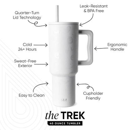Simple Modern Halloween 40 oz Trek Tumbler with Handle and Straw Lid | Cup Holder Friendly Insulated Stainless Steel Travel Mug | Spooky Mix