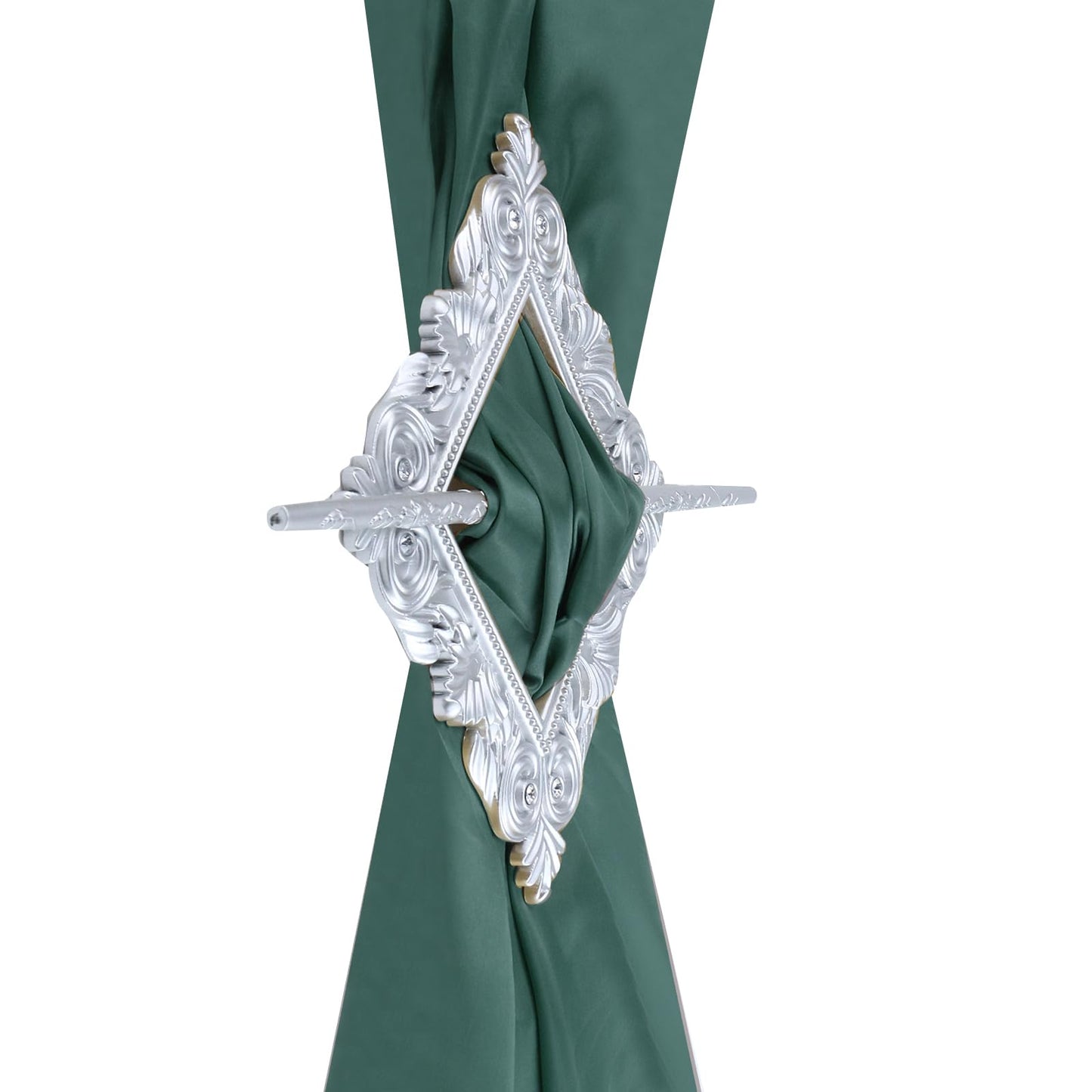 T Tulead 2PCS Rhombus Curtain Tie Backs Plastic Curtain Holdbacks Bling Diamond Window Curtain Tieback Decorative Drapery Holdbacks Silver