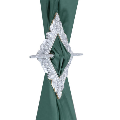 T Tulead 2PCS Rhombus Curtain Tie Backs Plastic Curtain Holdbacks Bling Diamond Window Curtain Tieback Decorative Drapery Holdbacks Silver