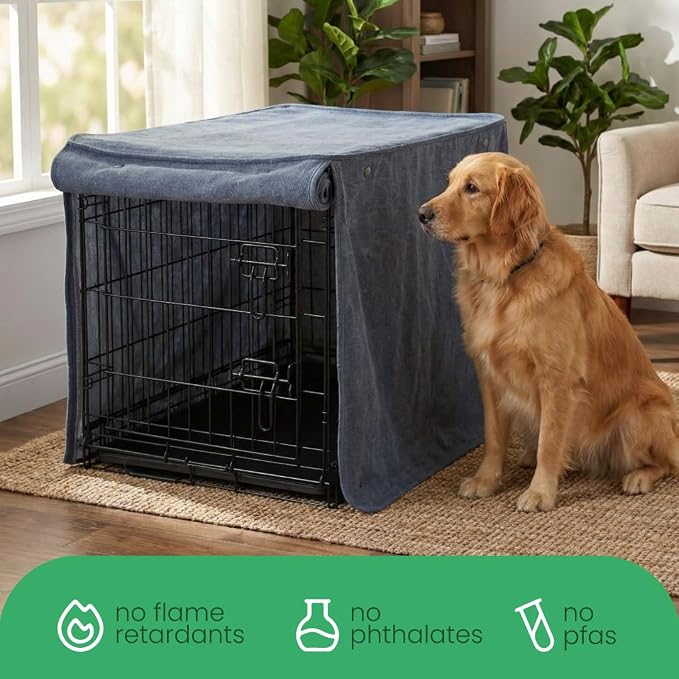 Molly Mutt Dragonstone Dog Crate Cover, GOTS-Certified 100% Organic Cotton Canvas Cover for Dog or Puppy Kennel and Cage, Washable, Free of Harmful Chemicals, Huge, Fits 36"x23"x25" Crate