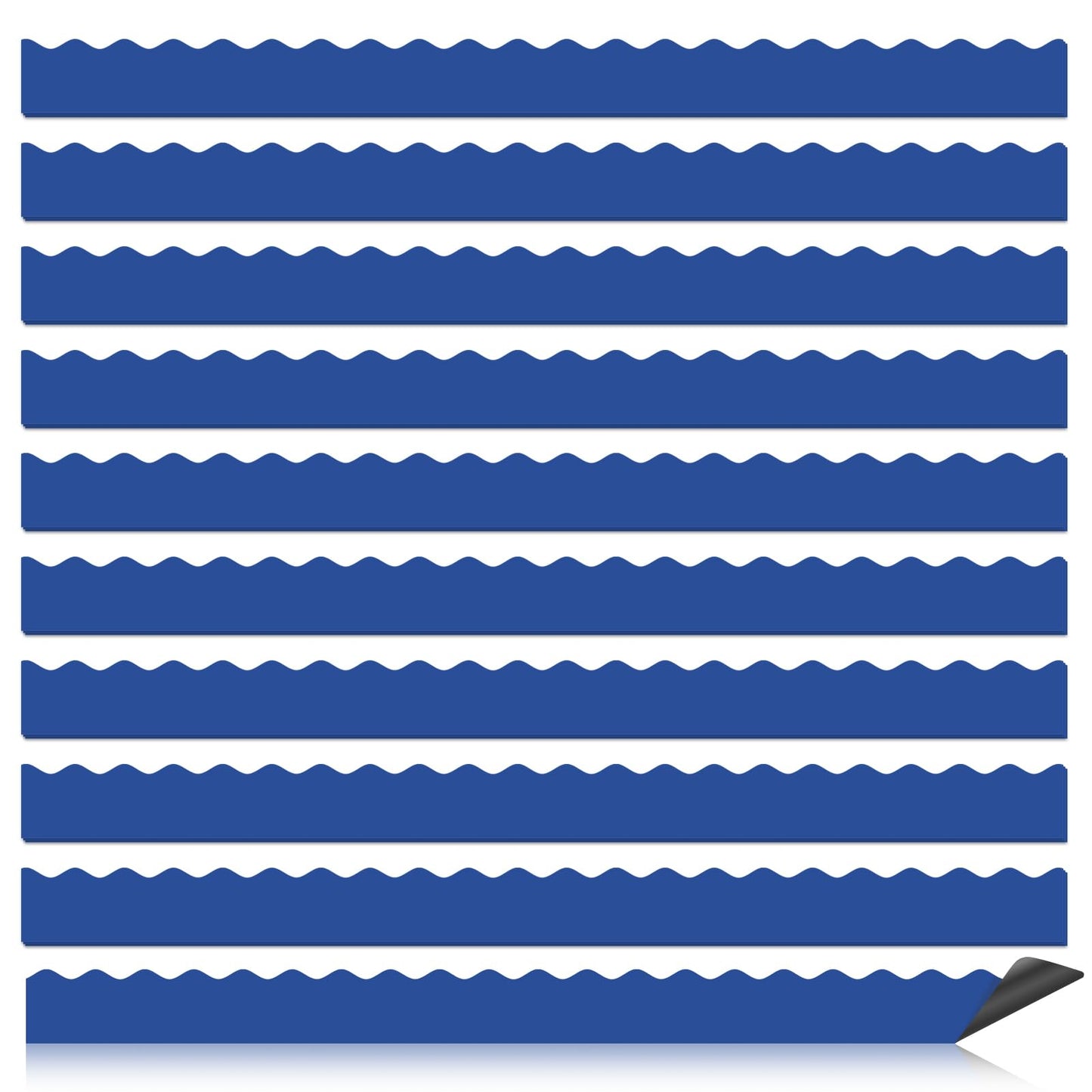 30 Pcs Magnetic Borders for Classroom Whiteboard - Royal Blue Magnetic Bulletin Board Border Set - Scalloped Chalkboard Border Strips for Teachers, Parents, DIY Home,School & Office Decoration