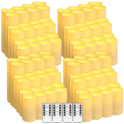 fclayvts 96-Pack LED Flameless Candles with Remote Control - Perfect for Parties, and Special Occasions(Three Sizes)