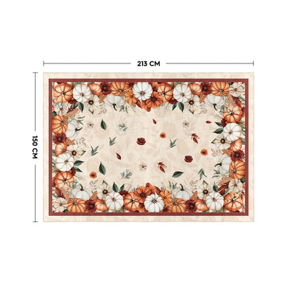 Artoid Mode Pumpkins Floral Corns Fall Area Rug, Autumn Thanksgiving Home Decor Non Slip Washable Area Rug for Entryway Bedroom Living Room Laundry Room Indoor 5x7 Feet