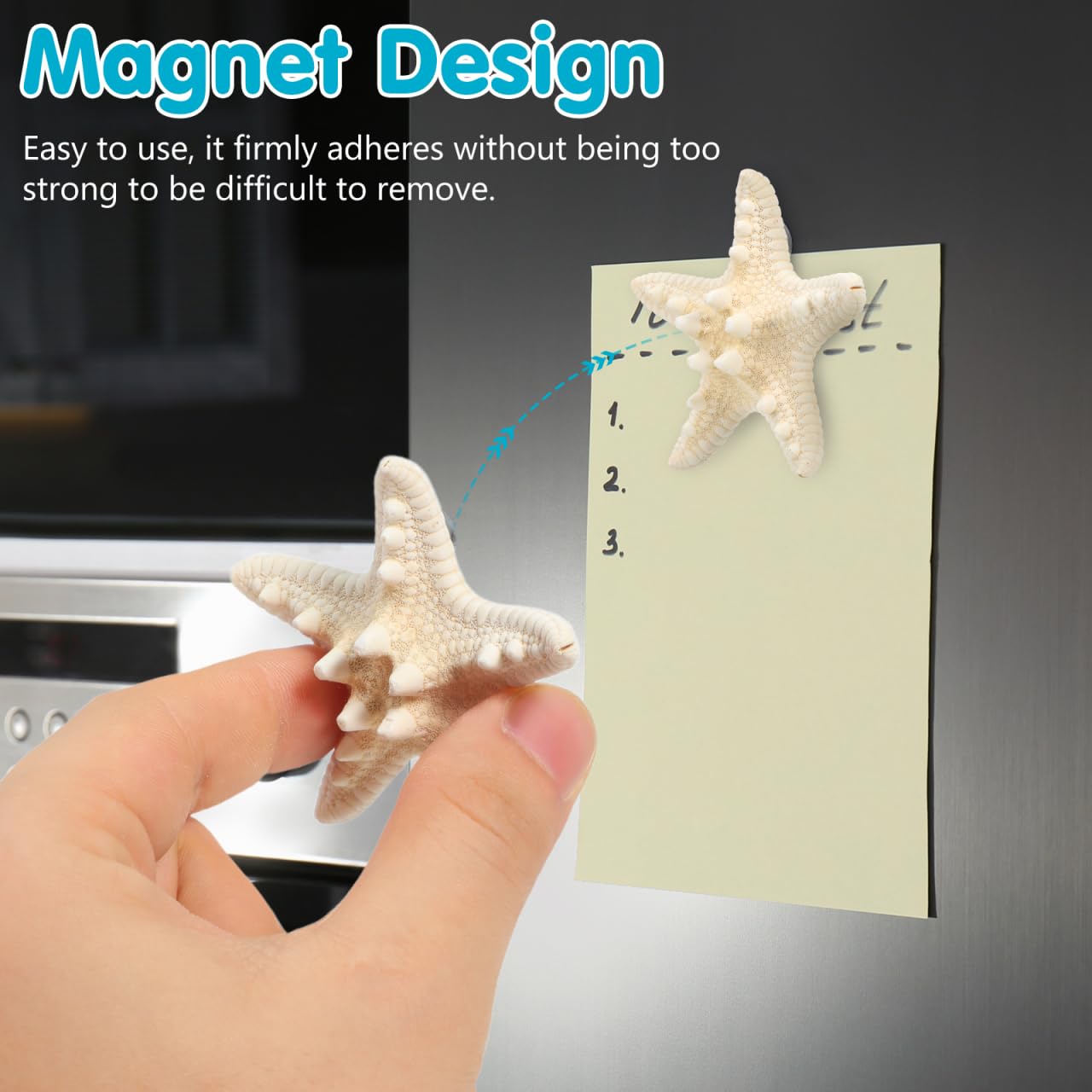 NUOBESTY Fridge Magnets 3D Seashell & Star Fish Set, Refrigerator Magnets with Magnetic Backing Coastal Decor for Kitchen Office Classroom Whiteboard Locker (7 Pcs Random Style)