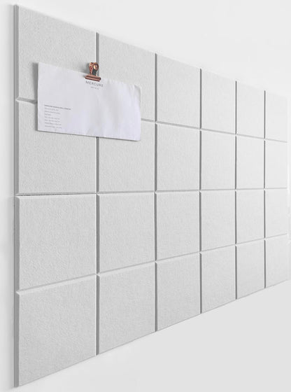 DECORITA Felt Bulletin Board- Cork Board Tiles Alternative - 6 Pack Square Felt Wall Tiles with Safe Removable Adhesive Tabs -