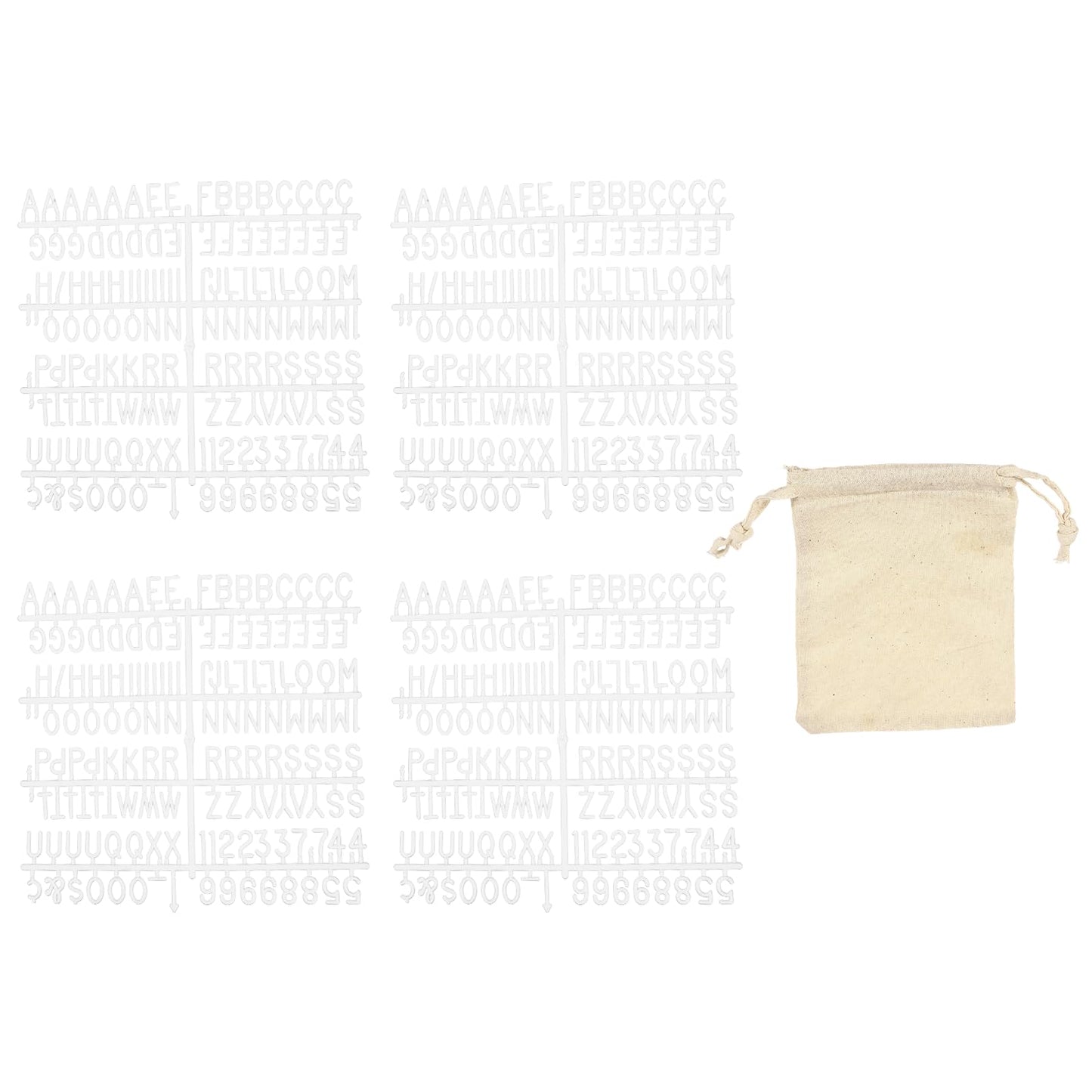PATIKIL 588 Piece Plastic Letters Set for Felt Letter Board, White Alphabet Message Board Accessories Including Letter Numbers with Restraint Strap for Cafe, Wedding, Birthday