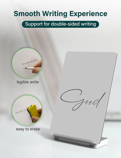 Yagee Desktop Whiteboard with Storage, Dry Erase Board with Phone & Tablet Stand, to-do List Memo, Double-Sided Writing Board for Office and School Supplies, 9.5''×6.7'', Marker＆Duster Included
