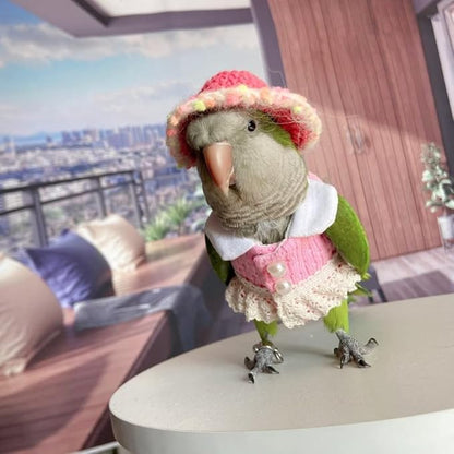 Bird Diaper Flight Suit - Pink Top Bird Clothes Cosplay Photo Prop for Parrots, Lovebirds, Parakeets, Cockatiels & Small Animals (Senegal)
