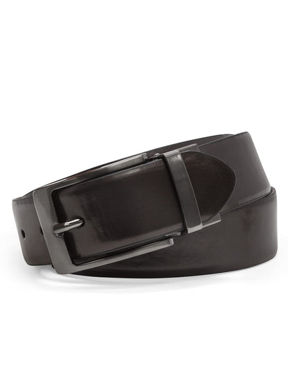 Steve Madden Reversible Men's Dress Casual Every Day Leather Belt, Black/Brown (Burnished), 48