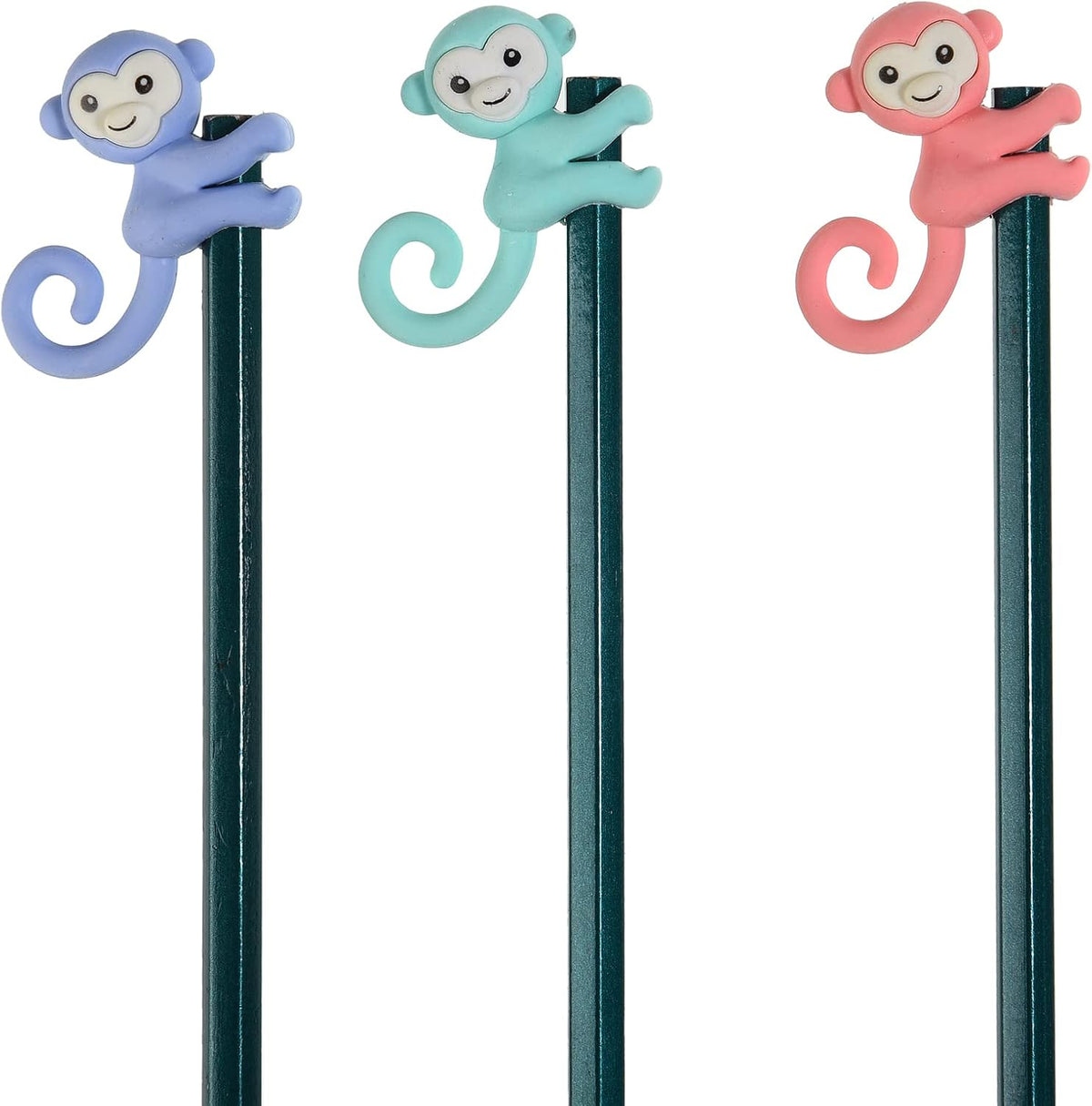 32 Pcs Pencil Eraser Toppers for Kids, 3D Cute Monkey Pencil Top Erasers Cap Erasers