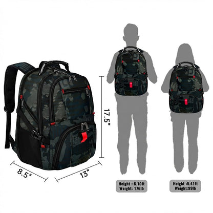 YOREPEK Large Backpack for Men, Extra Large Laptop Backpacks for Men Women, Water Resistant Travel Backpack Airline Approved Business Work Bag Fits 17 Inch Computer, Black