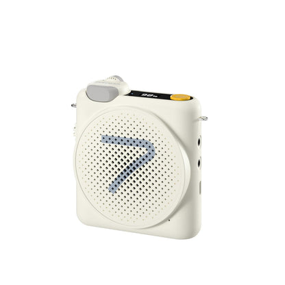 7RYMS WA2 Voice Amplifier for Teachers with Wireless Lavalier Microphone,Portable Speaker for Classroom,Speech,Training Outdoor,Mini Speaker Clip-On Mic- Noise Canceling,164ft Range,23H Working-White