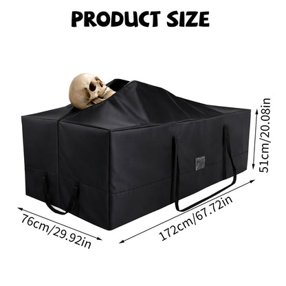 3.66m/12ft Skeleton Storage Bag, 600D Oxford Waterproof Large Heavy Duty Christmas Tree Storage Bag with Reinforced Handles Dual Zippers & Pocket for 12 Foot Skeleton & Artificial Trees