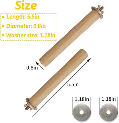 Hamiledyi Bird Perch for Cage Parakeet Stand Bird Cage Accessories Natural Wood Perch 5 Piece Set for Birds Platform Stick Playground for Small and Medium Sized Birds Cockatiel Parrot Conure