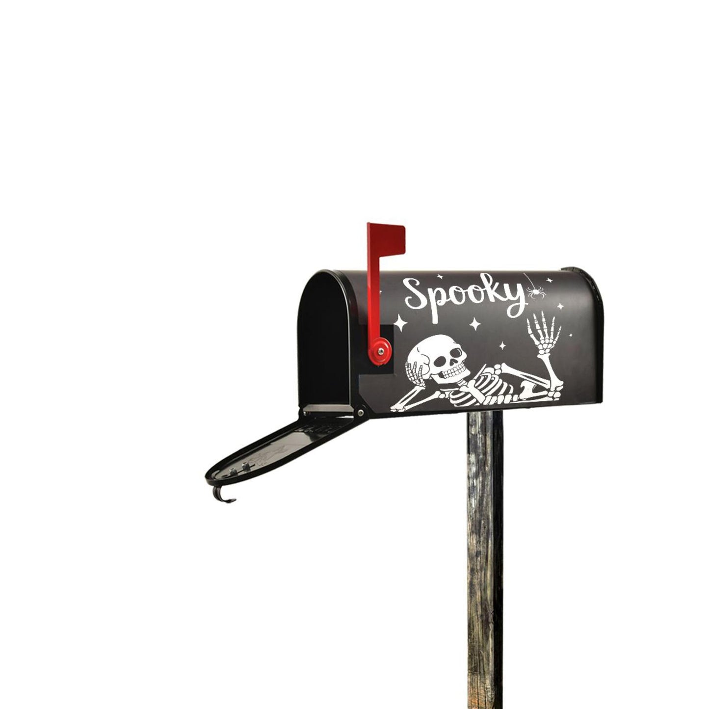 Wamika Halloween Ghost Boo Magnetic Mailbox Covers Spooky Skull Skeleton Black Mailbox Cover Standard Size Full Magnet Garden Yard Porch Mail Boxes Cover Holiday Decorations 21" L x 18" W
