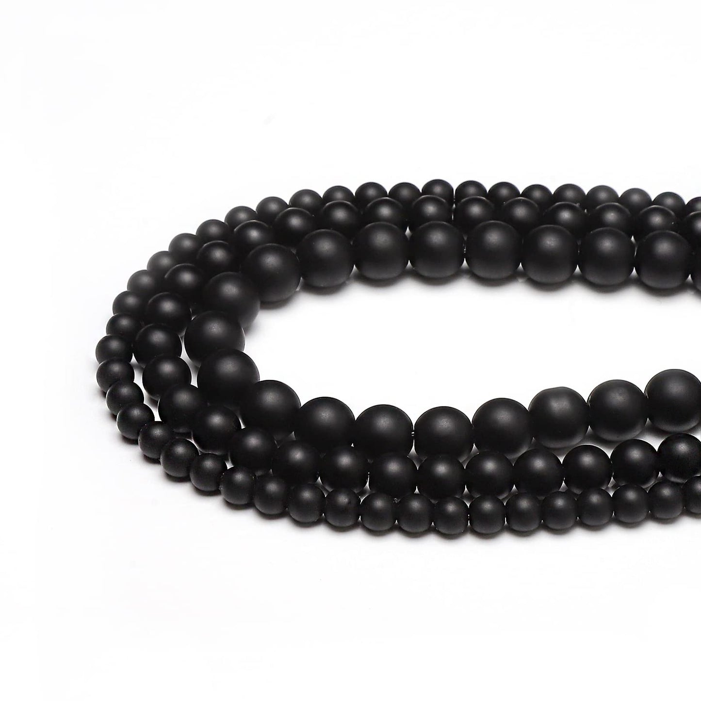 35pcs 10mm Natural Matte Black Onyx Agate Gemstone Beads Energy Healing Crystal Round Loose Stone Beads for Jewelry Making, DIY Bracelets Necklaces