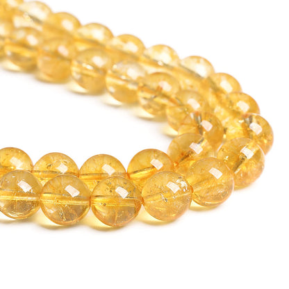 4MM 86PCS Natural Citrine Yellow Quartz Crystal Round Spacer Loose Beads for Jewelry Making 15 inches DIY Bracelet Necklace