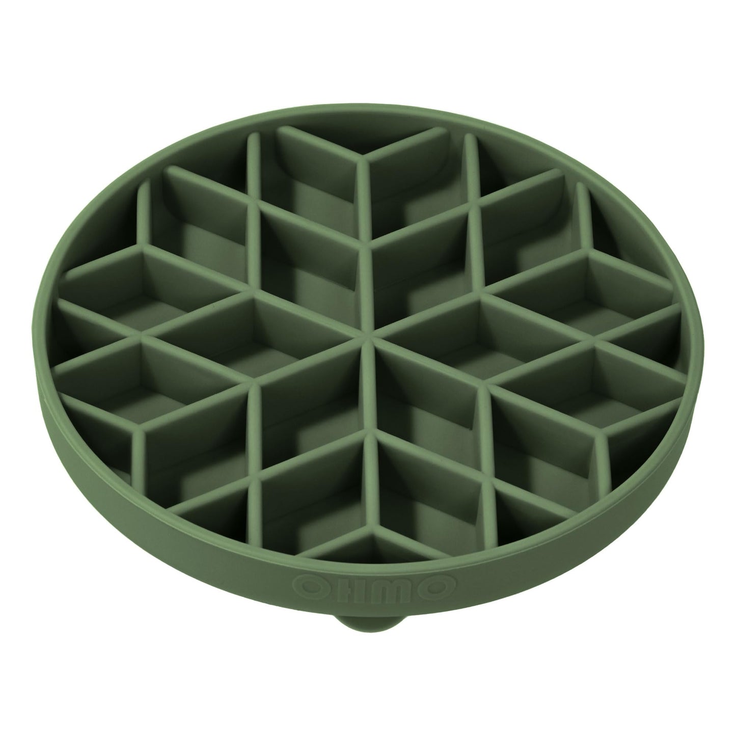 OHMO Slow Feeder Dog& Cat Bowl, Silicone Puppy Cat Food Bowl with Anti-Slip Suction Cup Slow Down Small Dogs Eating, Anti Choking (S-Diamond,Camo Green)