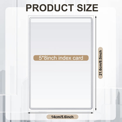 Geyee 60 Pcs 5 x 8 Inch Self Adhesive Shop Ticket Holders Clear Plastic Sleeves Adhesive Labeling Pockets Job Ticket Holders Work Order Peel Stick Display Pockets for Office Planners Document Card