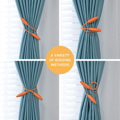 NICEEC 4 Pack DIY Curtain Tiebacks Clips Crystal Decorative Creative Twist Drape Tie Backs European Style Random Modelling Curtain Holdbacks for Home Kitchen Office Window Drapery (Orange)