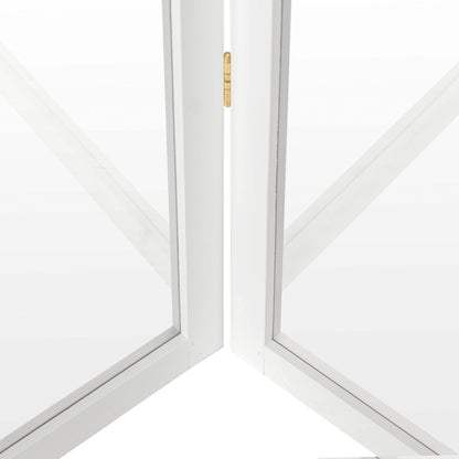 4 ft. Short Clear Plastic Partition White 3 Panel
