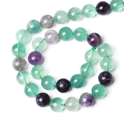 12MM 32PCS Natural Stone Green Fluorite Gemstone Beads for Jewelry Making DIY Bracelet 1 Strand