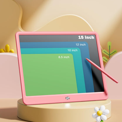 Kidopire LCD Writing Tablet for Kids, 15 Inch Large Screen Doodle Board Toddler Toys, Drawing Writing Board Tablet, Office Message Notes Board Birthday Gift for 3-12+ Year Old Girls Boys Toys, Pink