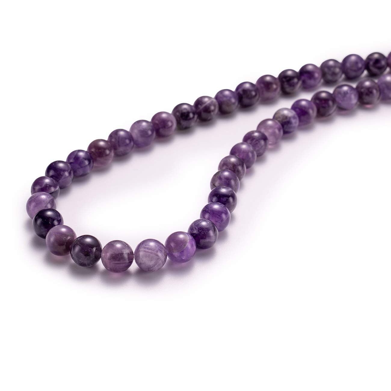 BEADIA Natural Amethyst Crystal Stone Round Loose Semi Gemstone Beads for Jewelry Making 8MM 44PCS