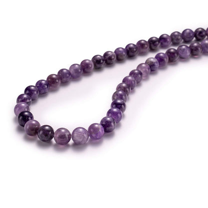 BEADIA Natural Amethyst Crystal Stone Round Loose Semi Gemstone Beads for Jewelry Making 8MM 44PCS