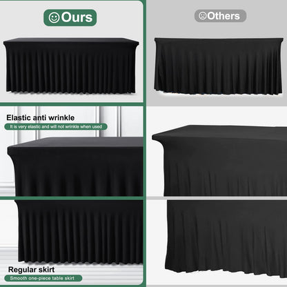BDDC One-Piece Spandex Table Cover Skirt for 4FT Rectangle Tables