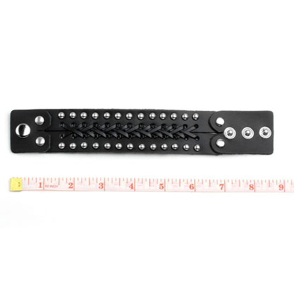 Eigso Punk Leather Studded Cuff Bracelet for Men Women Classic Vintage Nails Rivets Biker Wristband for Man Woman