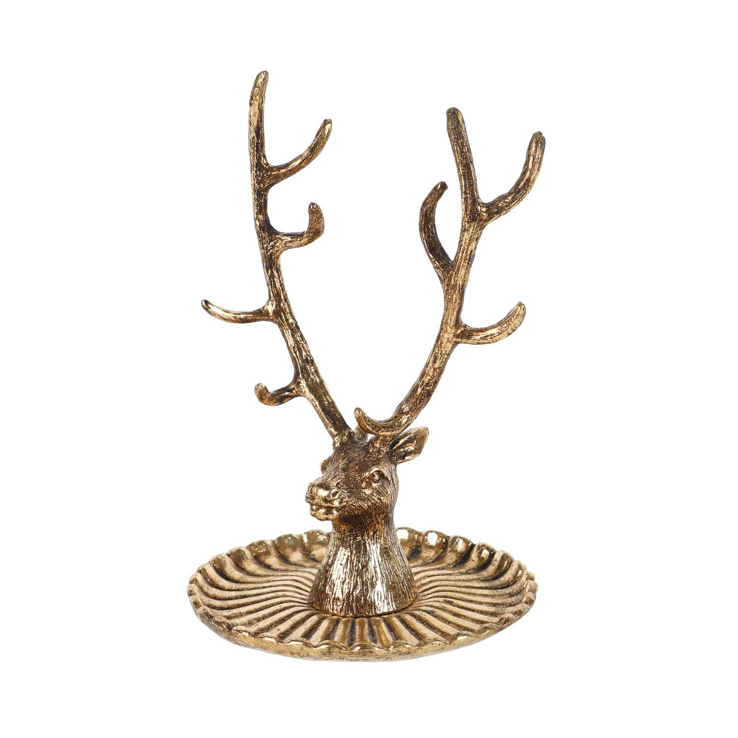 NIIKY HOME Vintage Jewelry Dish Tray, Small Deer Ring Holder, Gold Jewelry Tray, Trinket Dish Vanity Tray for Dresser Christmas Birthday Wedding Gifts