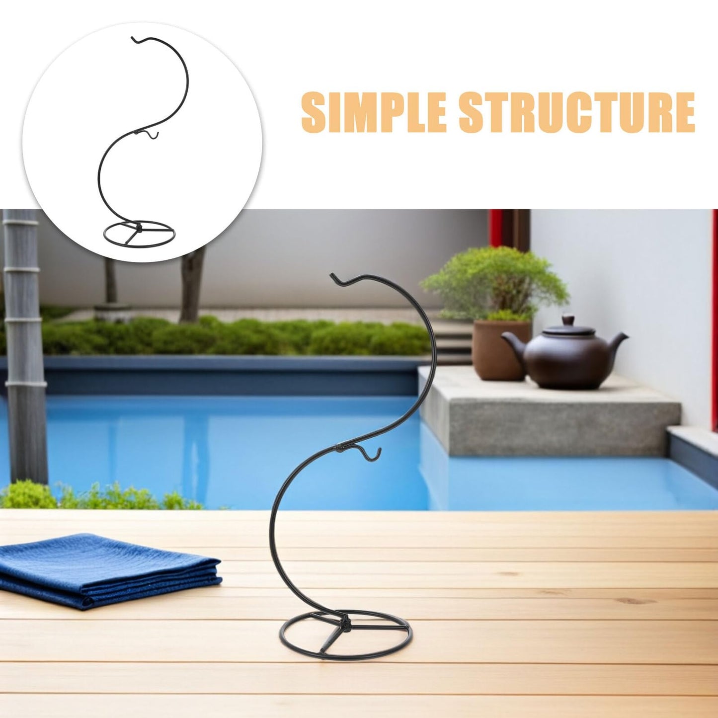 Toyvian 2pcs S-shaped Air Plant Stand Hangers 14x34.2cm Iron Wire Decorative Hanging Hook for Terrarium Display, Glass Globe Holder, Seasonal Ornament Display and Tabletop Art Craft Decor