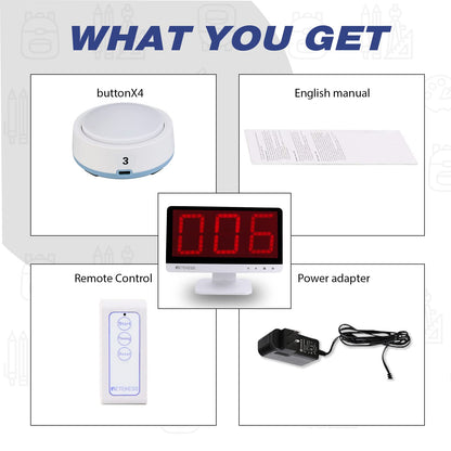 Retekess TM101 Wireless Buzzer System,Answer Buzzers with Lights & Sound,Add Up to 32 Buttons,262ft, Game Show Buzzers for Classroom,Family Feud Adult Trivia Game Night,Back to School