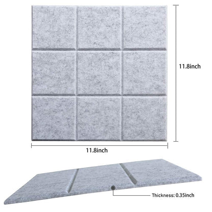 36" x 24" Large Black Cork Board Alternative - 6 Pack Felt Bulletin Board with 30 Push Pins, Felt Wall Tiles Pin Board for Walls Office Home School Decor, Aesthetic Cork Squares, Light Gray
