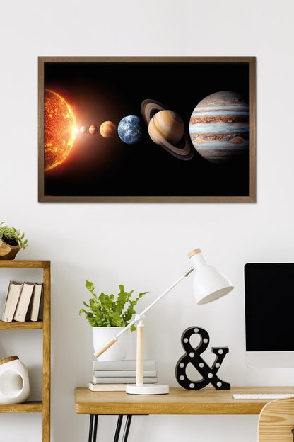 Science - Solar System Planets 26 Wall Poster, 34L" x 22.4W", Bronze Framed Version