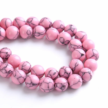 160PCS 4MM Pink Turquoise Spacer 2 Strands Loose Beads for Jewelry Making DIY Bracelet Necklace