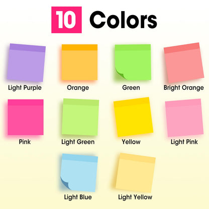 150 Pads Sticky Notes 3x3, Self-Stick Pads Bulk Bright Colors, School Supplies, Office Products, 50 Sheet/Pad