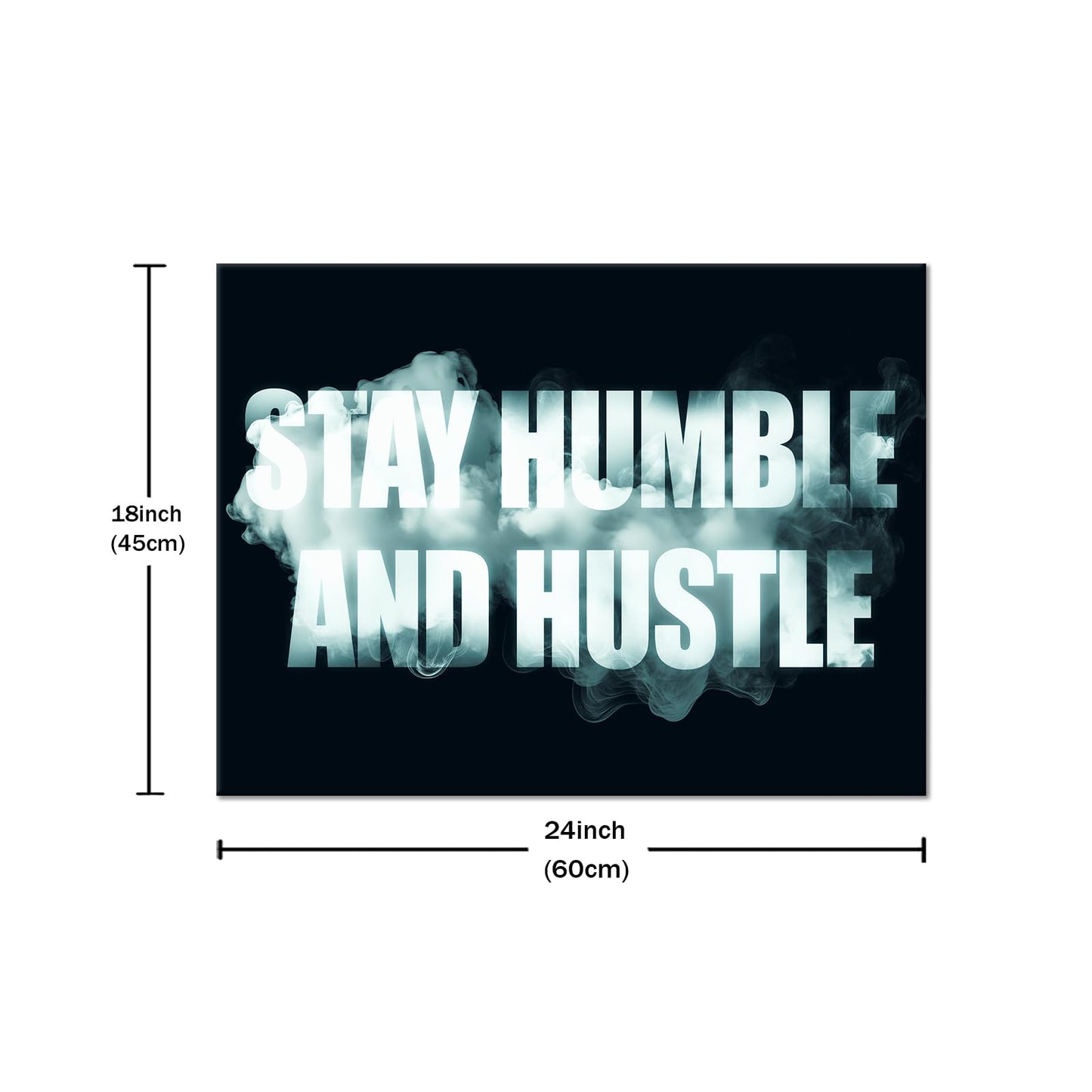 YSPCSUN Inspirational Posters for Office, Stay Humble and Hustle Canvas Poster Single Panel Wall Decor for Home Office Dorm Classroom, Framed Canvas Art, 24x18inch