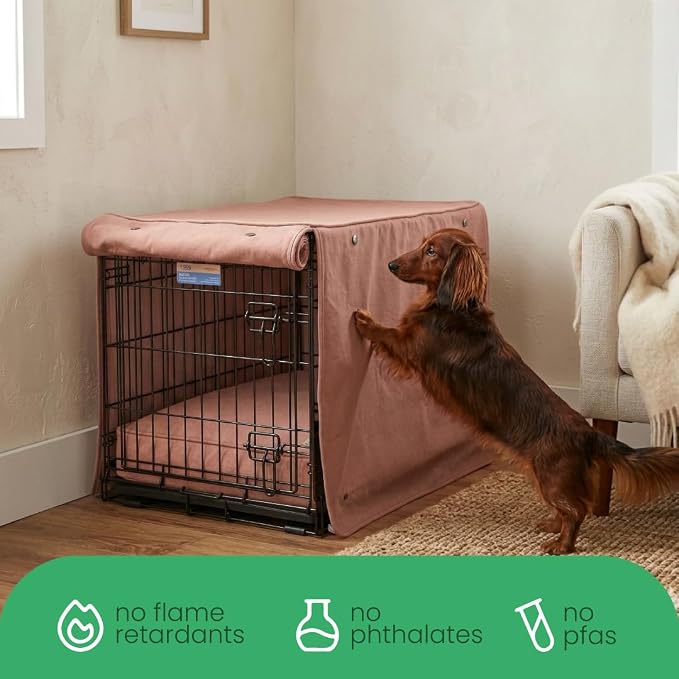 Molly Mutt Kyoto Dog Crate Cover, GOTS-Certified 100% Organic Cotton Canvas Cover for Dog or Puppy Kennel and Cage, Washable, Free of Harmful Chemicals, Medium/Large, Fits 30"x19"x21" Crate