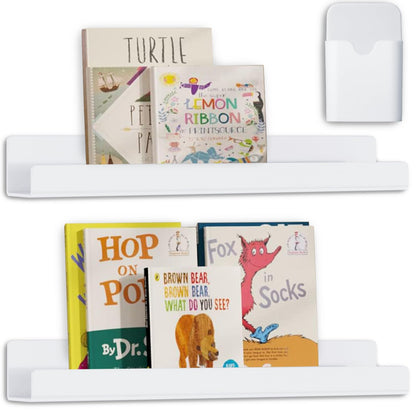 CONIJIWA 2 Pcs Magnetic Book Shelf for Whiteboard with Magnetic Pen Holder