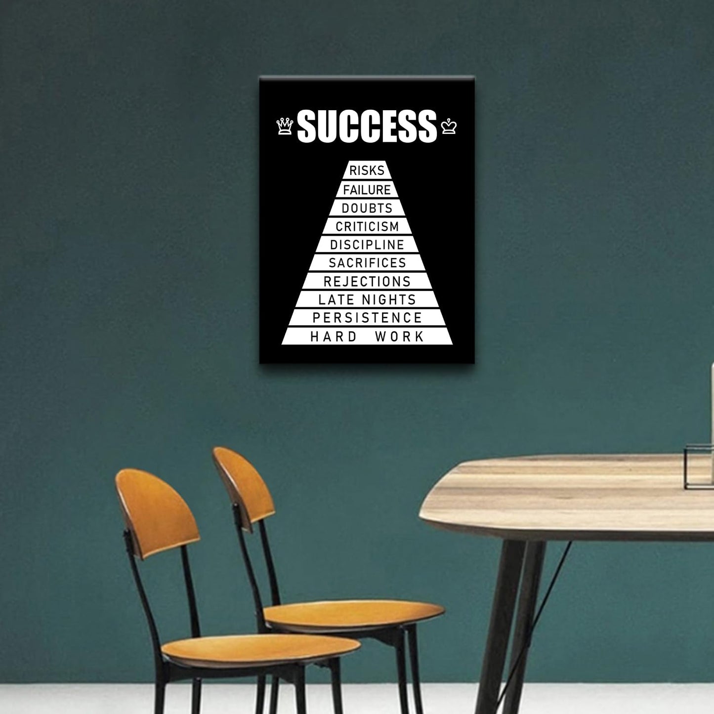 Motivational Canvas Wall Art Success Inspirational Poster Print Positive Quotes Pictures Painting Artwork for Home Office Bedroom Living Room Wall Decor Ready to Hang [18''Wx24''H]