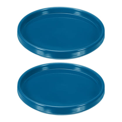 M METERXITY 2-Pack Ceramic Plant Saucer, 5.4 Inch OD Round Plant Saucers Flower Pot Saucers for Indoors/Outdoors Plant Pot, Ceramic Drain Tray [Blue]