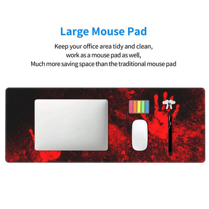 Halloween Scary Horror Red Blood Spatter Bloody Handprint Gaming Keyboard Mouse Pad Mousepad Huge Extended XL Stitched Edge Rubber Sole for Home Office(31.5"X 11.8")