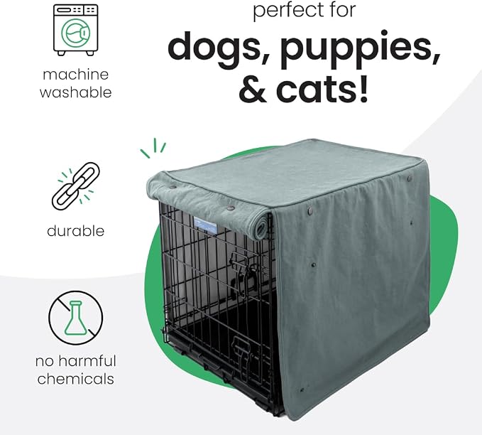 Molly Mutt Quiet Light Dog Crate Cover, GOTS-Certified 100% Organic Cotton Canvas Cover for Dog or Puppy Kennel and Cage, Washable, Free of Harmful Chemicals, XX-Large, Fits 48"x30"x33" Crate