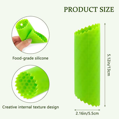 2Pack Garlic Peelers, 5.12 Inches Silicone Garlic Skin Remover - Effortless Peeling for Kitchen Use, Black/Green
