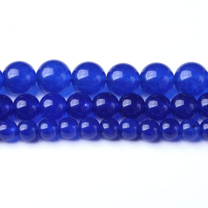60PCS 6MM Natural Blue Chalcedony Stone Beads Energy Healing Beads for DIY Jewelry Bracelet Necklace Making for Jewelry Making15Inch
